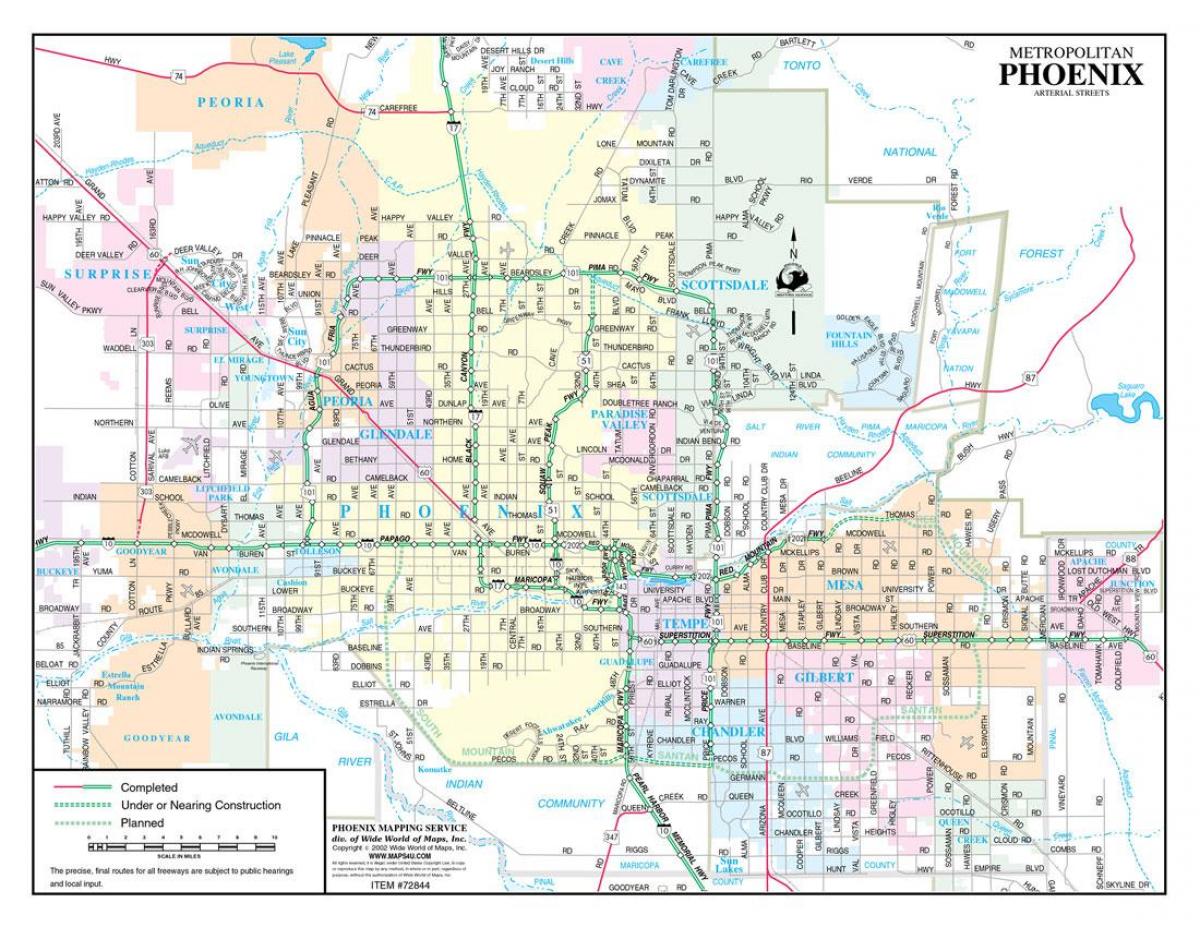 Phoenix sokak haritası