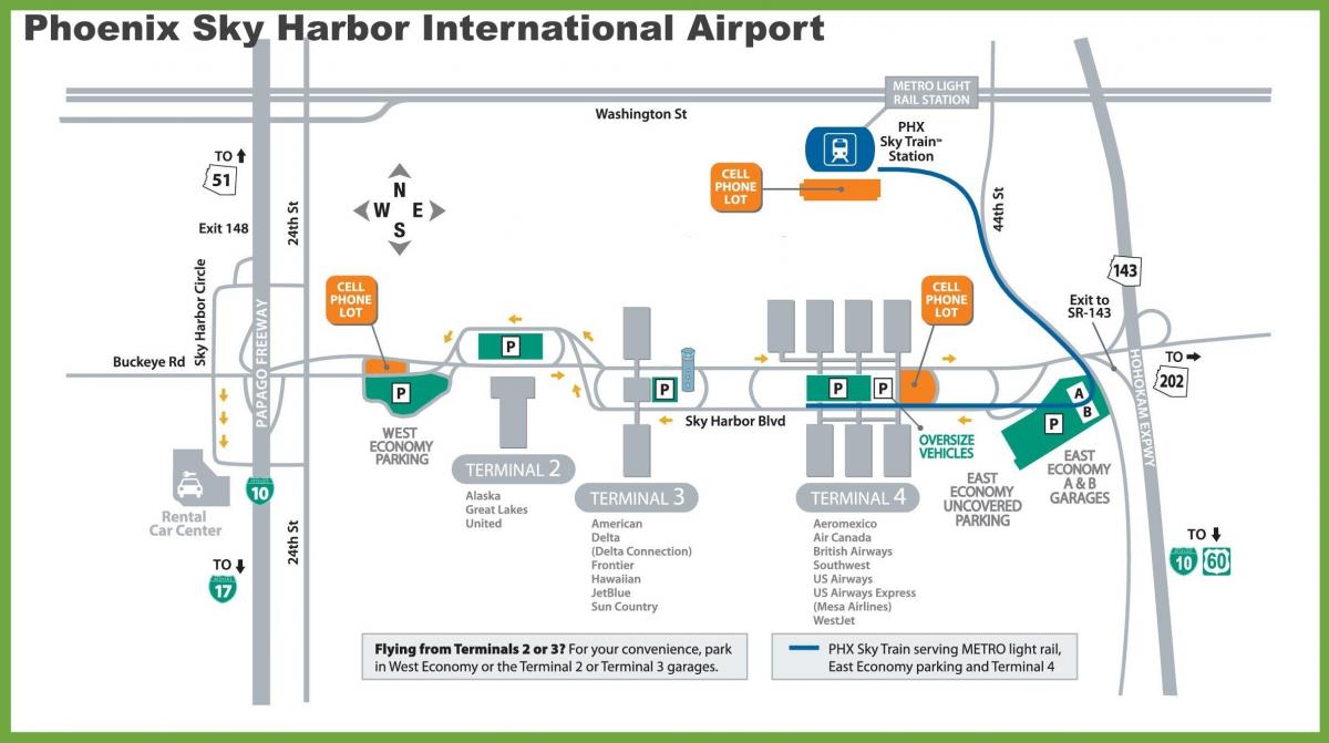 Phoenix airport haritası